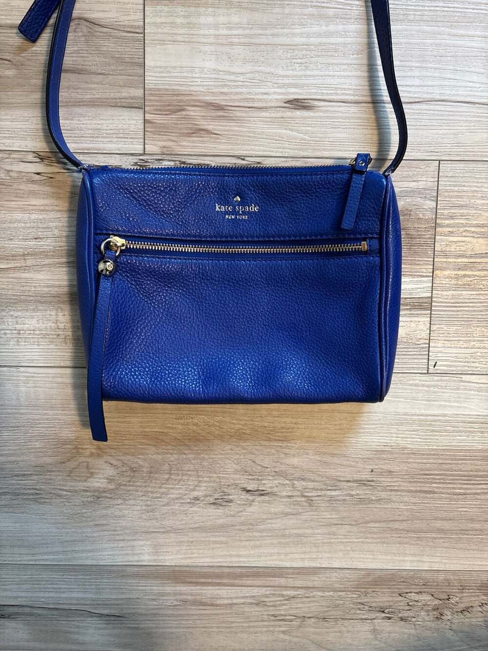 Kate Spade Kate Spade Pebbled Leather Top Zip Crossbody Sapphire - Picture 2 of 13